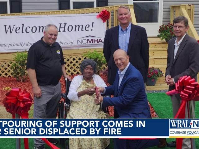 Outpouring of support comes in for senior displaced by fire